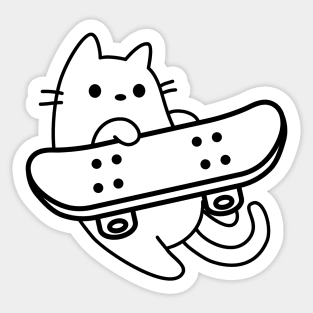 Cat Skateboard Throw Sticker